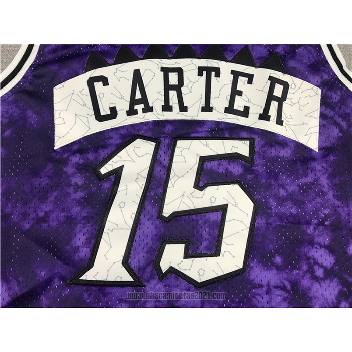 Camiseta Toronto Raptors Vince Carter #15 Galaxy Violeta